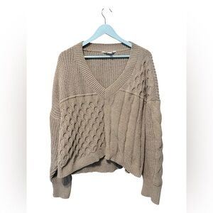 🟣No Boundaries Brown Cable Knit Crop Sweater – XXXL (21)